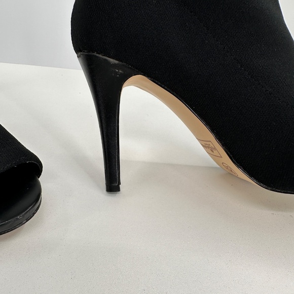 Fergalicious Stretch-Knit Sock Ankle Boots Stiletto Heel Open Toe sz 8.5 Bootie - Picture 6 of 11